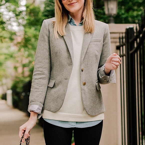 J. Crew Jackets \u0026 Coats | J. Crew Wool Schoolboy Blazer | Color: Gray | Size: 0 | Olivia_Metcalfe's Closet